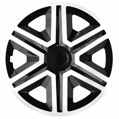 Set 14" ACTION wieldoppen Doublecolor wit/zwart 4 stuks
