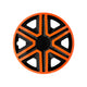 16" NRM ACTION DOUBLECOLOR ORANJE ZWART oranje/zwarte wieldoppen - 4 stuks