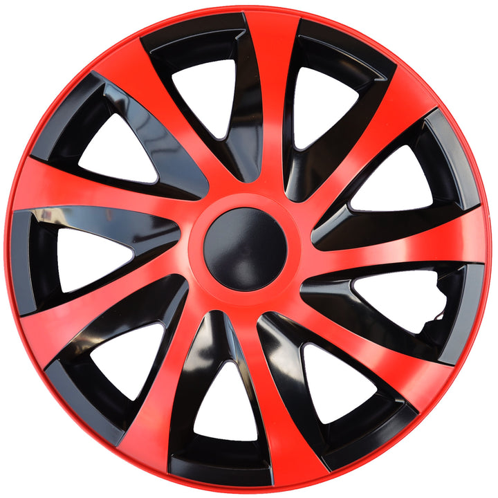 13" DRACO / Enjoliveurs - Rouge et Noir - Ensemble de 4 pcs