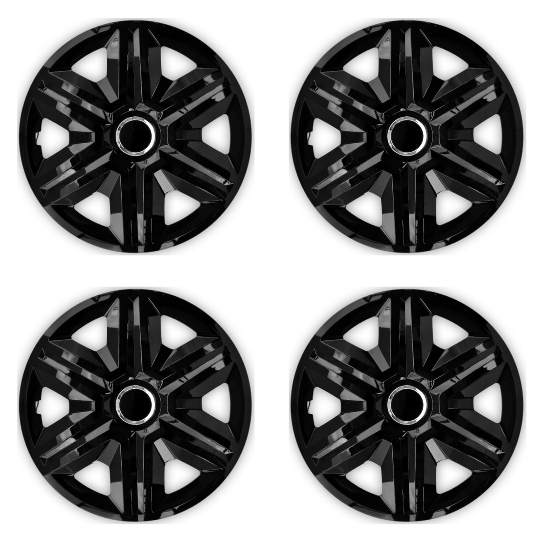 16"NRM FAST BLACK LACQUERED enjoliveurs noirs 4 pcs