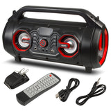 Audiocore AC875 Bazooka Draagbare Bluetooth-luidspreker Boombox 30W (20W + 5Wx2) IPX4 Spatwaterdicht / Radio / microSD / Aux-In / USB / Verlichting / Microfoonpoort / Afstandsbediening