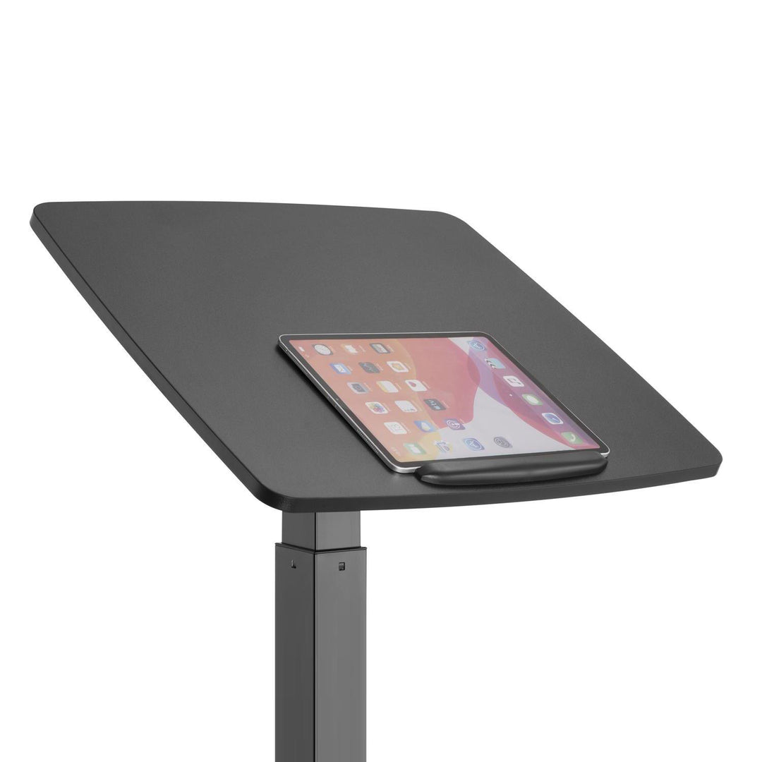 Maclean MC-892B Laptoptafel met wielen Zit-sta bureau In hoogte verstelbaar tot maximaal 113cm 30 graden kantelbaar Zwart