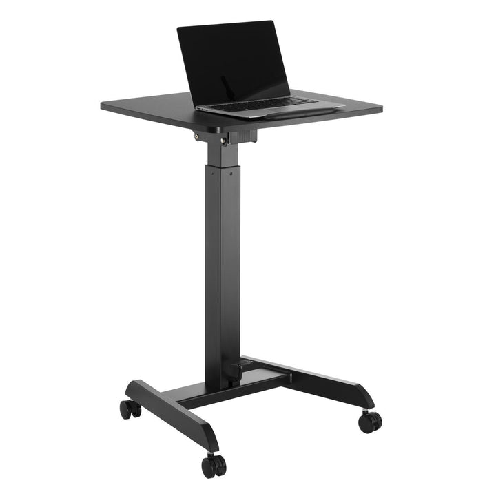 Maclean MC-892B Laptoptafel met wielen Zit-sta bureau In hoogte verstelbaar tot maximaal 113cm 30 graden kantelbaar Zwart