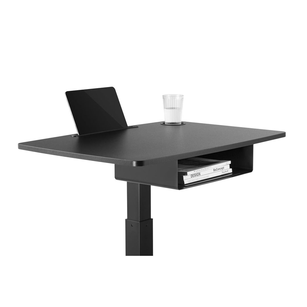 Maclean - Bureau d'ordinateur portable réglable en hauteur avec roulettes et bureau assis-debout à tiroir - réglable en hauteur jusqu'à 113 cm maximum et 8 kg maximum (Noir)