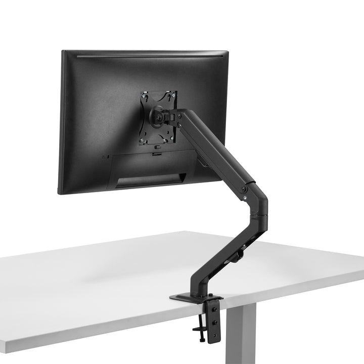 Maclean - 1-compartiment monitorhouder met gasveer 17"-27" Monitor bureauhouder - VESA 75x75 100x100 / 2-7kg