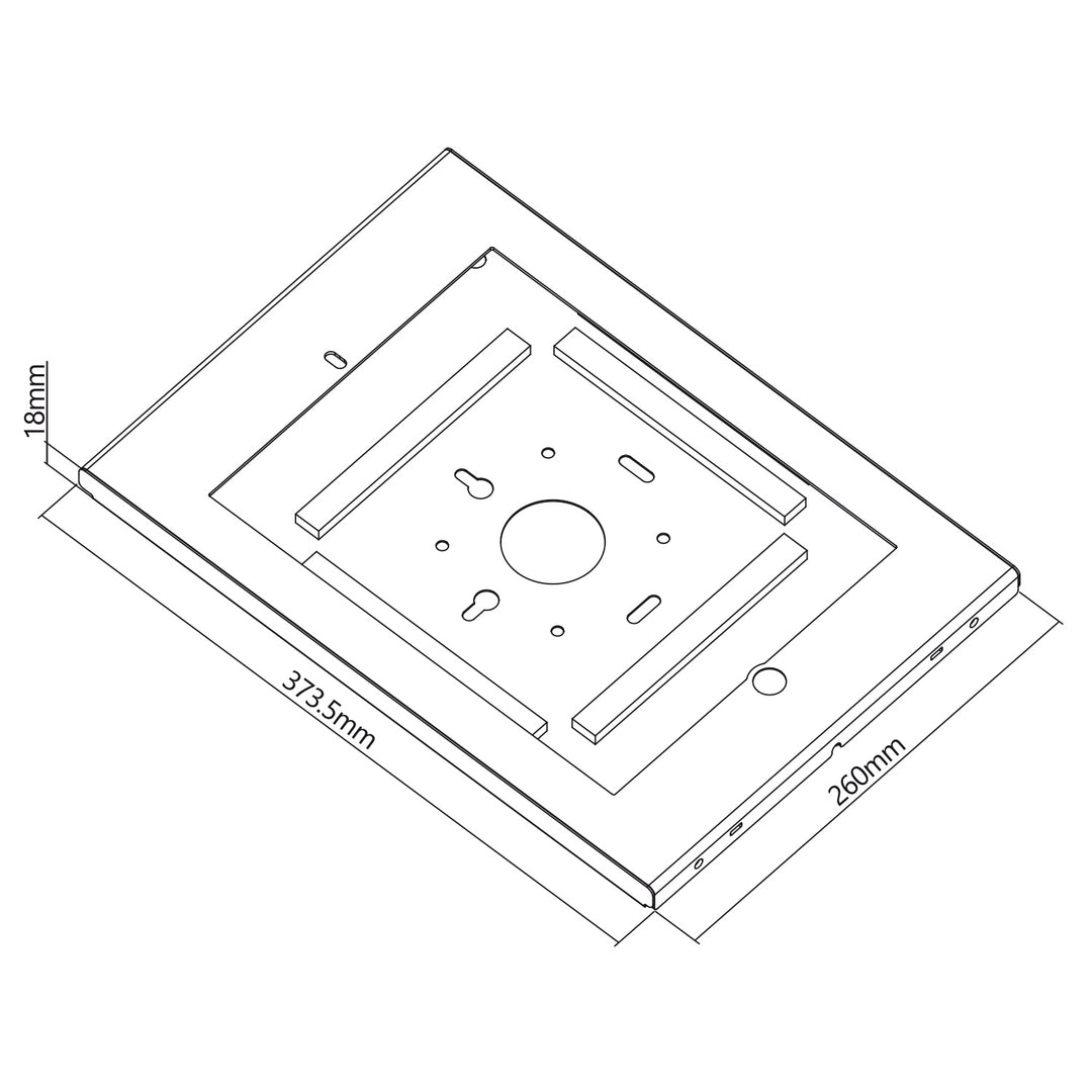 Maclean MC-907W Support mural pour tablette Protection antivol pour iPad Pro 12,9" VESA 75 x 75