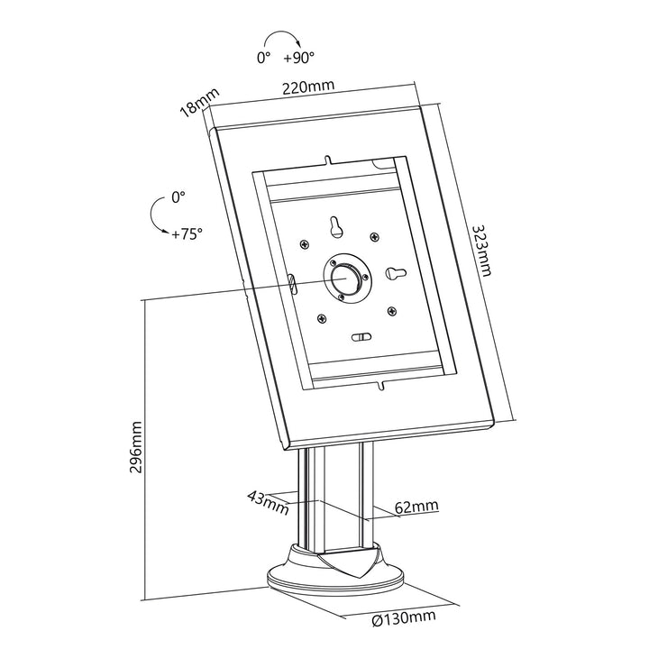 Maclean - Support de table antivol pour tablette compatible avec 9,7"/10,2" - Blanc