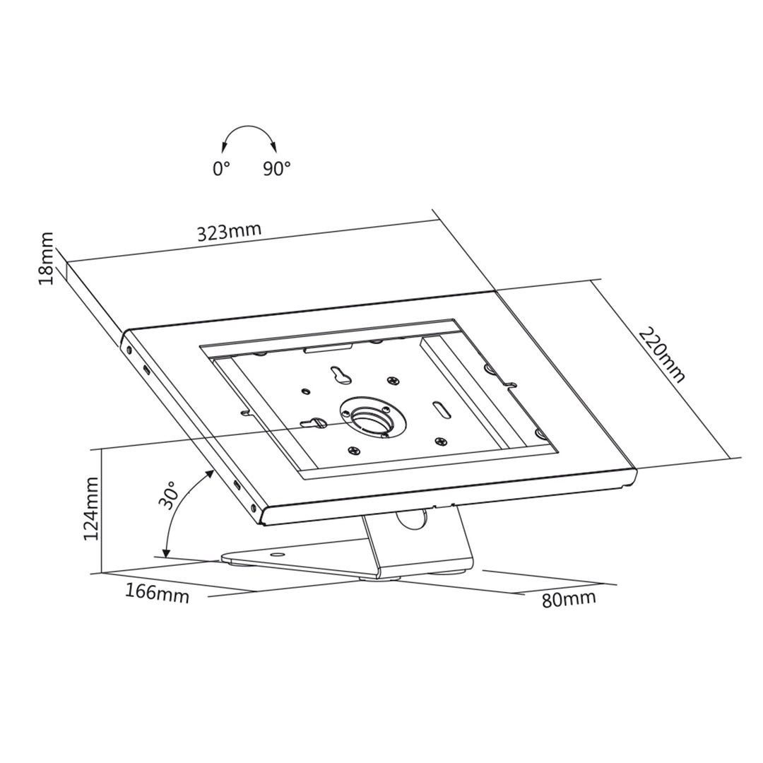 Maclean MC-909 Support de tablette antivol 2 en 1, support de table et support mural compatible avec 9,7 pouces/10,2 pouces, iPad, 10,5 pouces, iPad Air/iPad Pro, 10,1 pouces, Samsung Galaxy, Tab A (2019) ( Blanc)