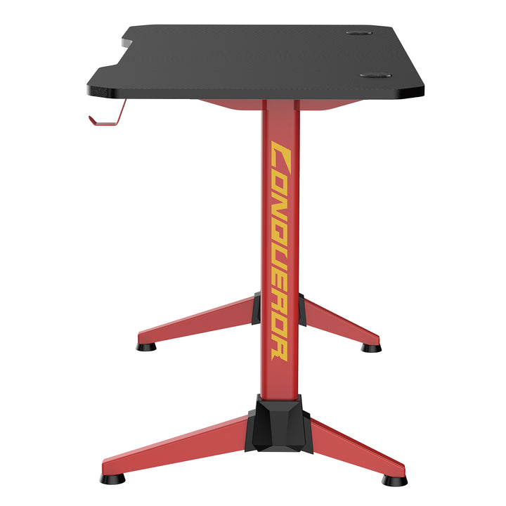 NanoRS - Bureau de jeu 100kg max | 750 mm de haut | Rétroéclairage LED RVB - Noir et Rouge