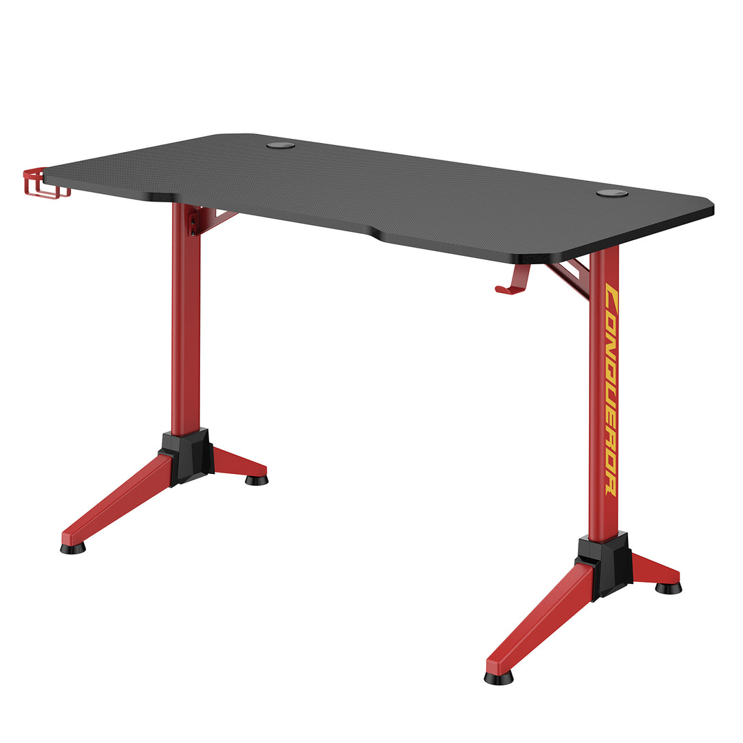 NanoRS - Bureau de jeu 100kg max | 750 mm de haut | Rétroéclairage LED RVB - Noir et Rouge