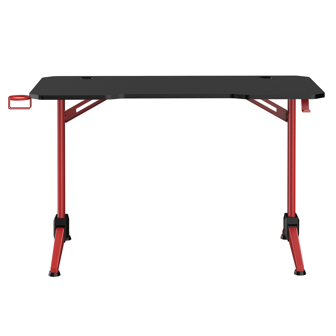 NanoRS - Bureau de jeu 100kg max | 750 mm de haut | Rétroéclairage LED RVB - Noir et Rouge