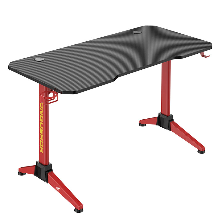 NanoRS - Bureau de jeu 100kg max | 750 mm de haut | Rétroéclairage LED RVB - Noir et Rouge