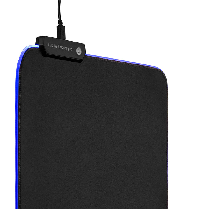 Tapis de souris gaming avec éclairage LED RGB et fond en caoutchouc antidérapant 30x25cm