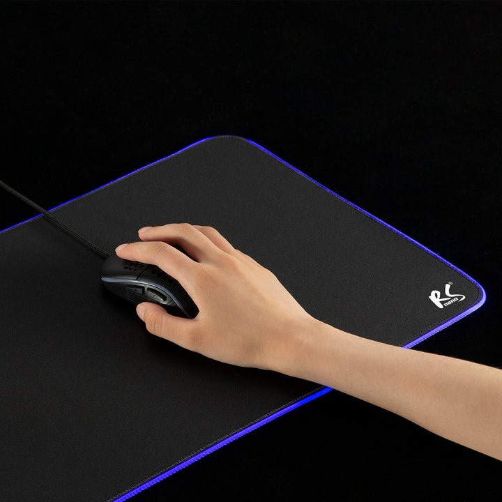 MACLEAN - Tapis de souris et clavier gaming XXL 80x30cm avec éclairage LED RGB et fond en caoutchouc antidérapant