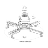 Macelean MC-913 Universele projectorbeugel Videoprojector Plafondbevestiging +/- 15° kantelbaar 360° draaibaar tot 35kg