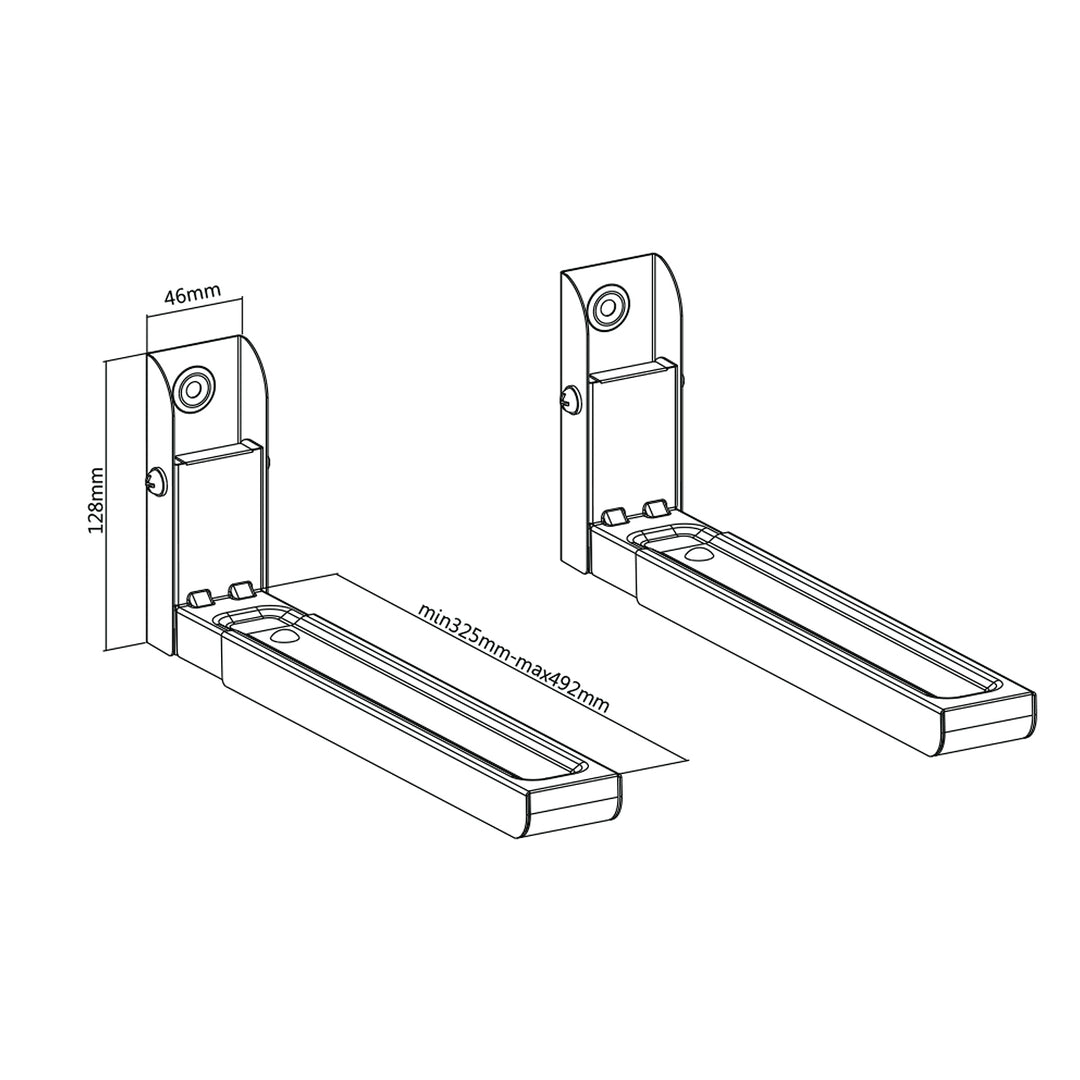 Maclean - Support Micro-Ondes Universel pour Four à Micro-Ondes avec Bras Télescopiques - Support Mural jusqu'à 30kg (Blanc)