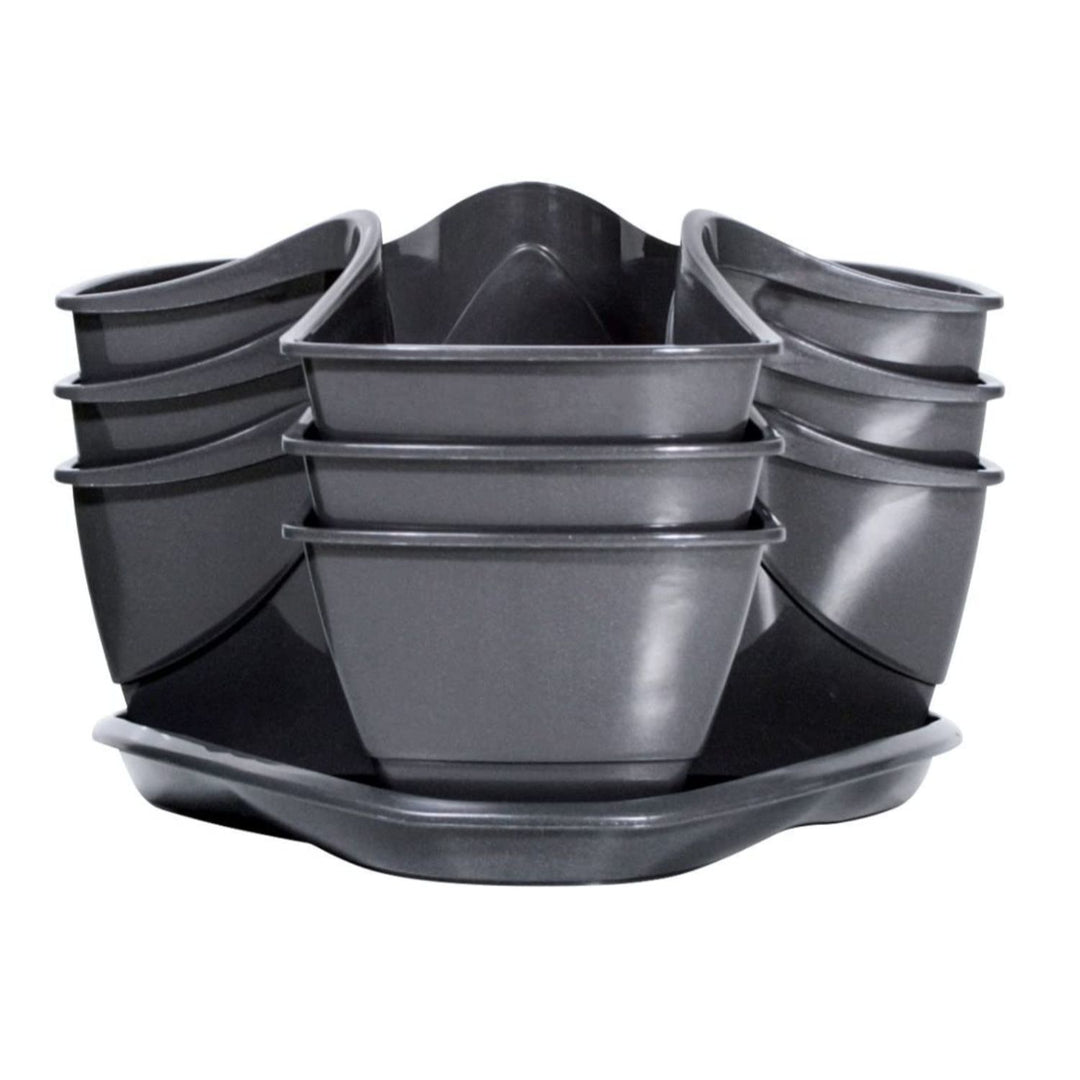 Drievoudige cascade pot voor kruiden Coubi Herbal antraciet