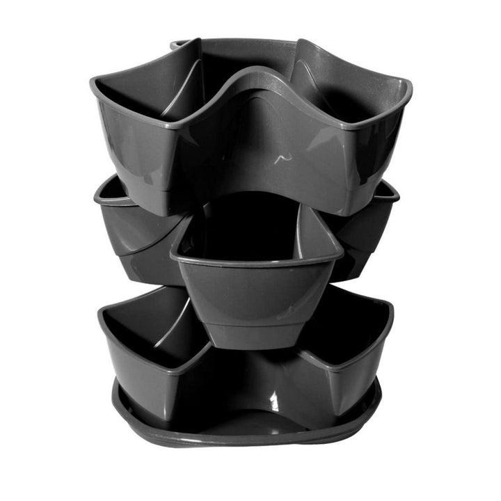 Drievoudige cascade pot voor kruiden Coubi Herbal antraciet