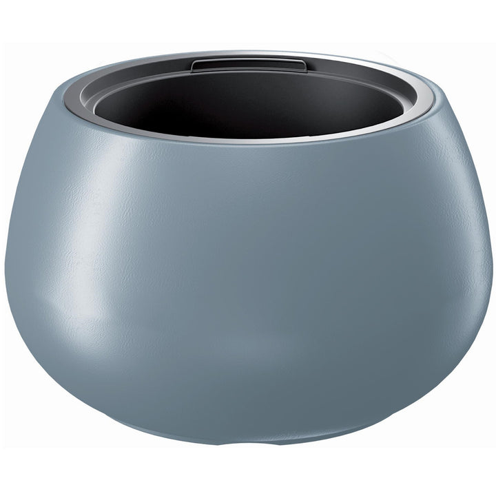 Pot de fleurs Heos 2 en 1 avec pot décoratif résistant aux intempéries pour intérieur et extérieur rond en plastique (Ø 370 mm, gris)