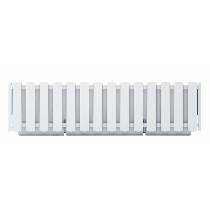 Boardee Fencycase bac à fleurs bac de balcon pot de fleur planteur design rustique pour intérieur et extérieur 58 cm blanc