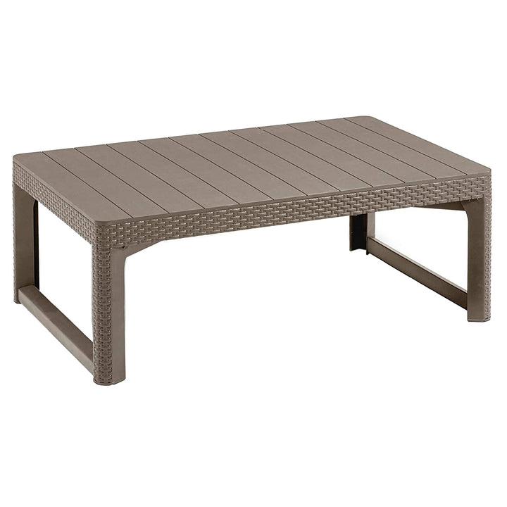 De Keter tuintafel met twee standen, bestand tegen beschadiging en schadelijke weersomstandigheden, Rattan Lyon