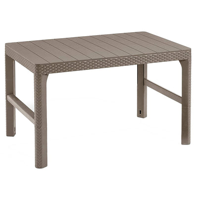 De Keter tuintafel met twee standen, bestand tegen beschadiging en schadelijke weersomstandigheden, Rattan Lyon