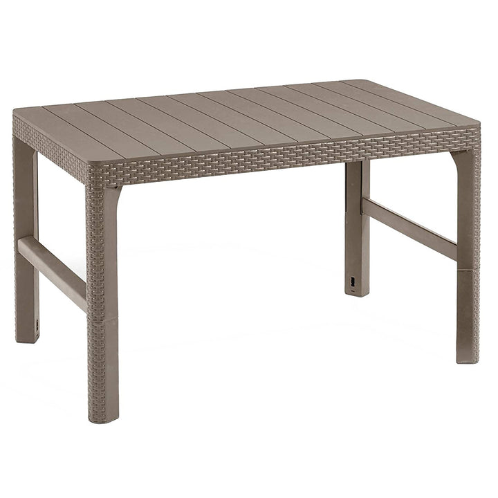 De Keter tuintafel met twee standen, bestand tegen beschadiging en schadelijke weersomstandigheden, Rattan Lyon