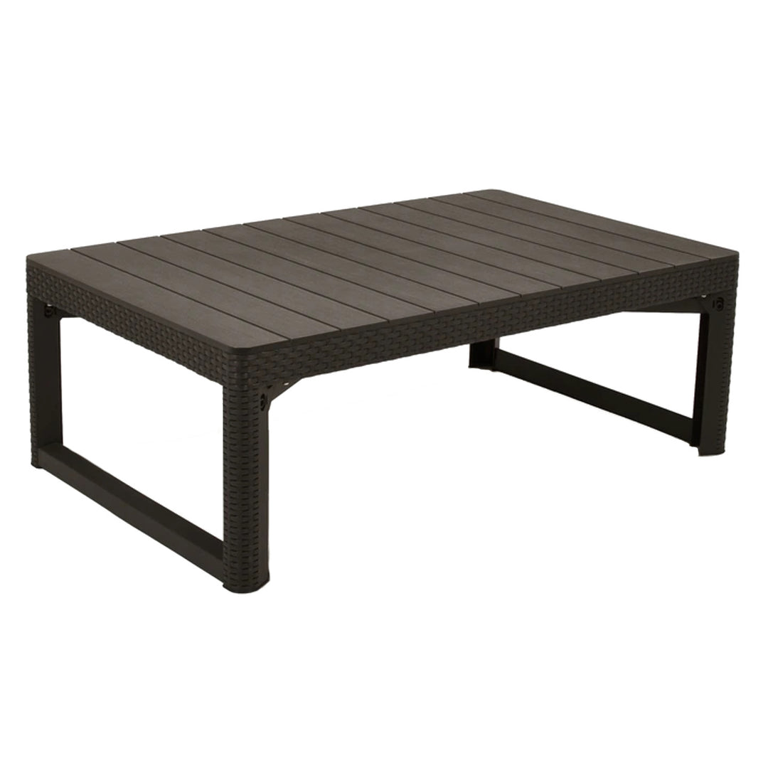 De Keter - Tuintafel met twee standen | Bestand tegen beschadiging en schadelijke weersomstandigheden - Rattan Lyon
