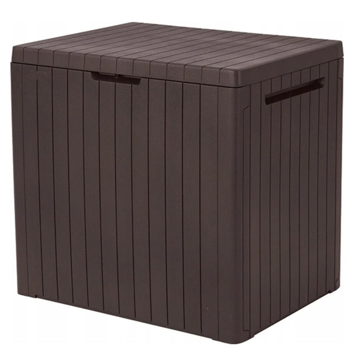 Keter City Storage Box Opbergkist Tuinkist Kussenkist met deksel Bestand tegen lage temperaturen en UV straling 113L Bruin