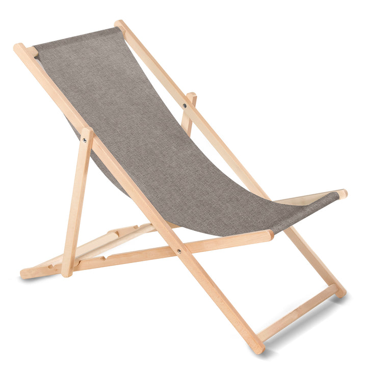 Chaise longue classique en bois de hêtre GreenBlue GB183M Gris mélange