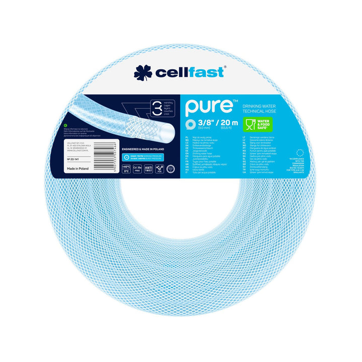 Cellfast 3-laags slang Drinkwaterslang gemaakt van POE 9 mm diameter