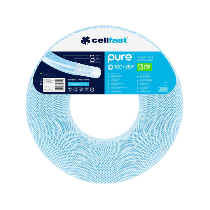 Cellfast 3-laagse drinkwaterslang Cellfast Pure 12,5mm x 2,5mm 20m - Blauw