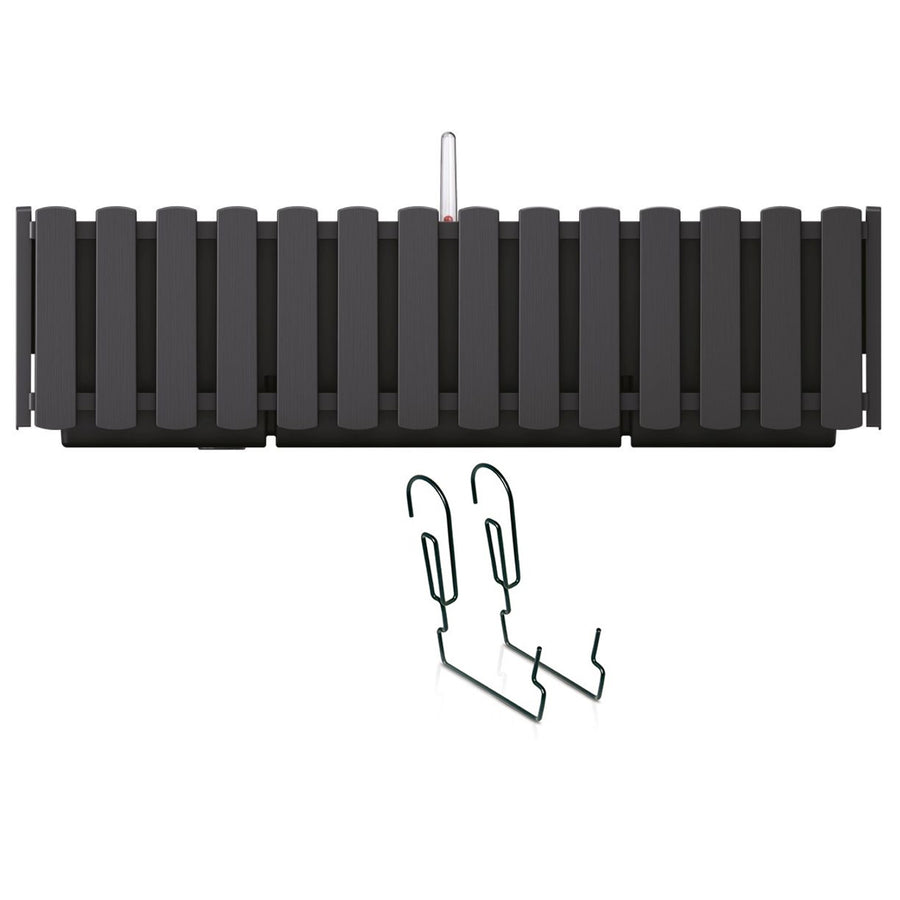 Boardee Fencycase balkonbak met ophanging bloembak bloempot met haken plantenbak 58cm antraciet