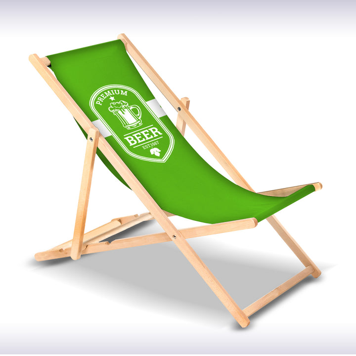 GreenBlue GB183 klassieke beukenhouten strandstoel met uw eigen opdruk, graphics, logo, reclame strandstoel