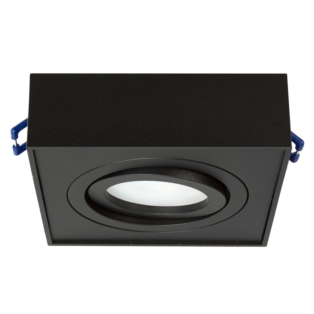 Maclean MCE464B Spot plafonnier/cadre de spot encastrable pour sources lumineuses MR16 / GU10 max.35W IP20 (angulaire, noir)