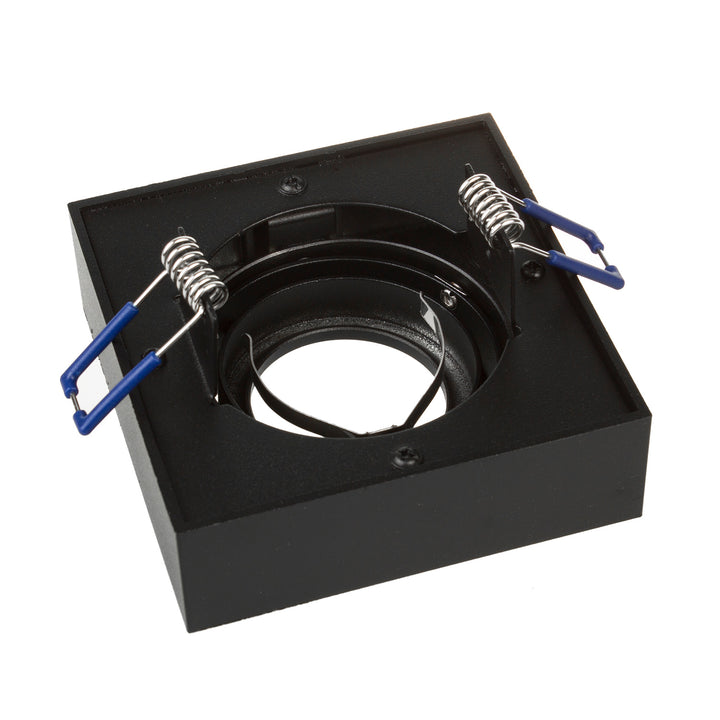 Maclean MCE464B Spot plafonnier/cadre de spot encastrable pour sources lumineuses MR16 / GU10 max.35W IP20 (angulaire, noir)