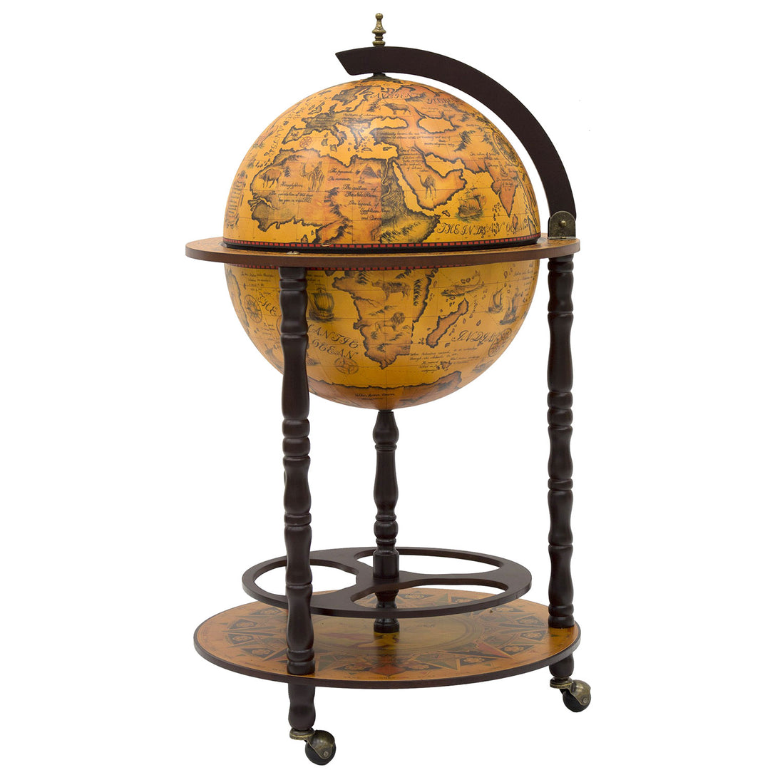 Queen Isabell Wereld Globe Koloniale Bar Houten bar trolley Minibar op wielen Serveerwagen 93x50x50cm