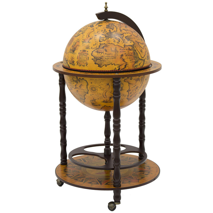 Queen Isabell Wereld Globe Koloniale Bar Houten bar trolley Minibar op wielen Serveerwagen 93x50x50cm