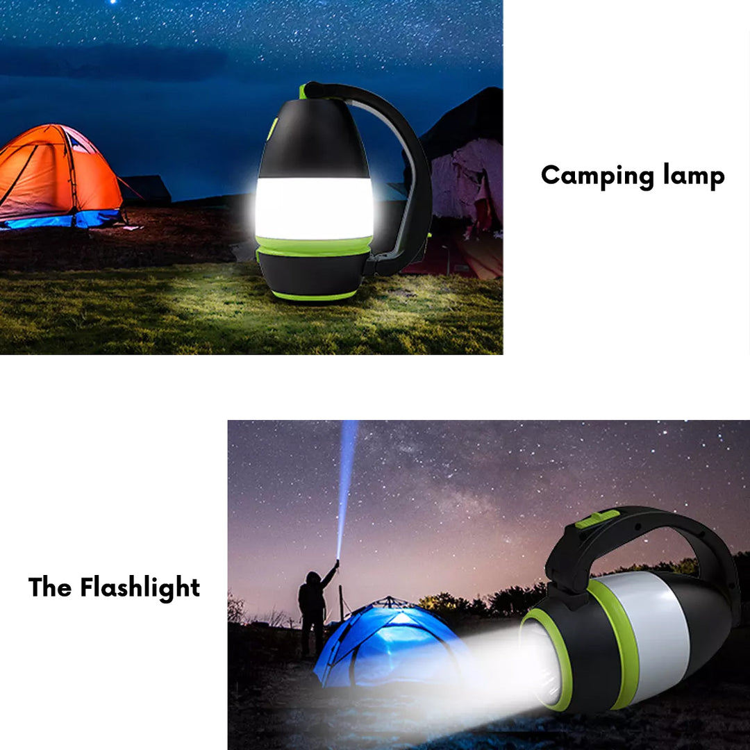 Maclean MCE294 Lampe LED 3 en 1 Lampe de camping Lampe de table Lampe de poche Pliable Extérieur 3 modes d'éclairage 1W 60-200LM blanc froid 6000K IP20 (la batterie fonctionne : 3xAA 1,5V)