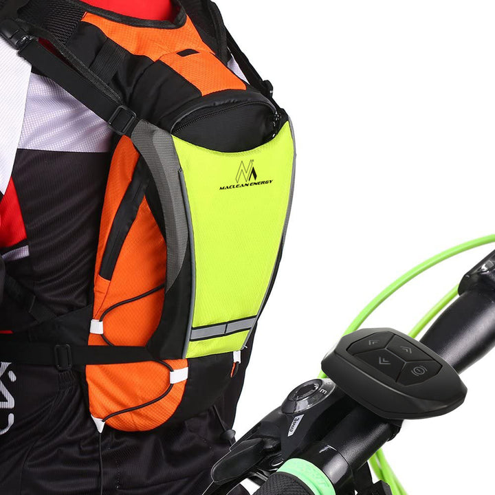 Gilet de sécurité avec lumières clignotantes LED Sac à dos avec clignotants réglables Télécommande Course à pied Cyclisme Gilet de cyclisme rechargeable par USB Taille universelle