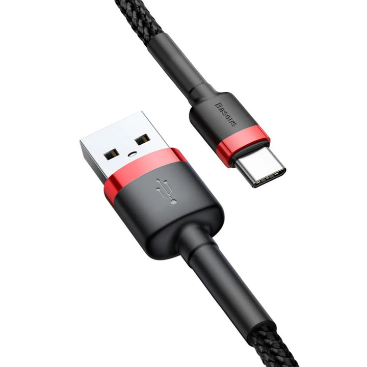USB A stekker - USB-C stekker 1m CATKLF-B91 Rood+Zwart Baseus kabel