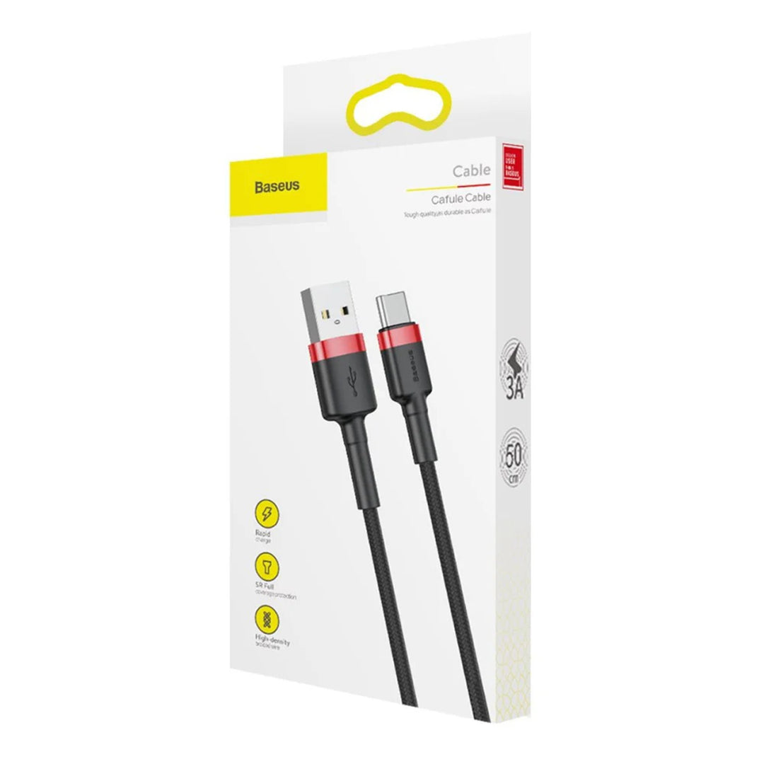 USB A stekker - USB-C stekker 1m CATKLF-B91 Rood+Zwart Baseus kabel