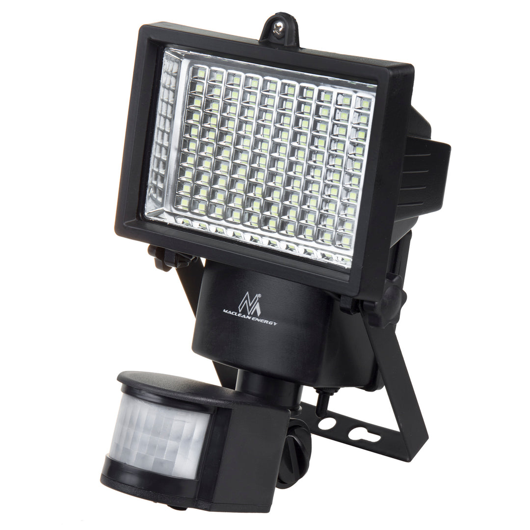 Maclean MCE442 Lampe solaire Spot LED avec détecteur de mouvement Projecteur Applique solaire Capteur crépusculaire Lumière solaire IP44 6W 360 lumens 6000K (1 x pièce)