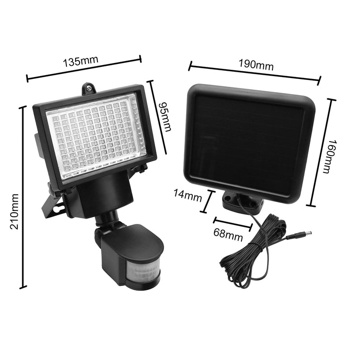 Maclean MCE442 Lampe solaire Spot LED avec détecteur de mouvement Projecteur Applique solaire Capteur crépusculaire Lumière solaire IP44 6W 360 lumens 6000K (1 x pièce)