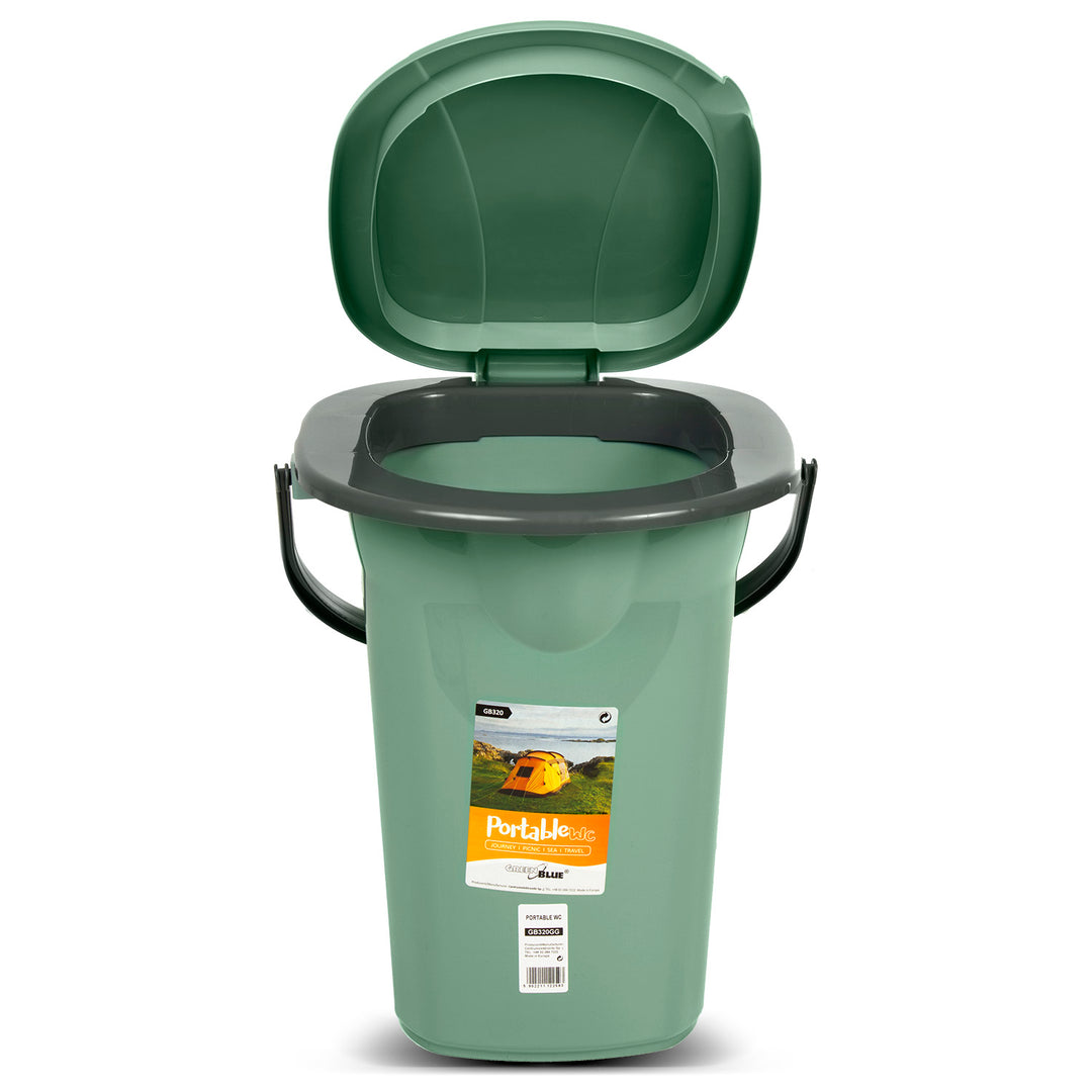 GreenBlue - Toilettes touristiques portatives WC seau 19L - Vert/Gris