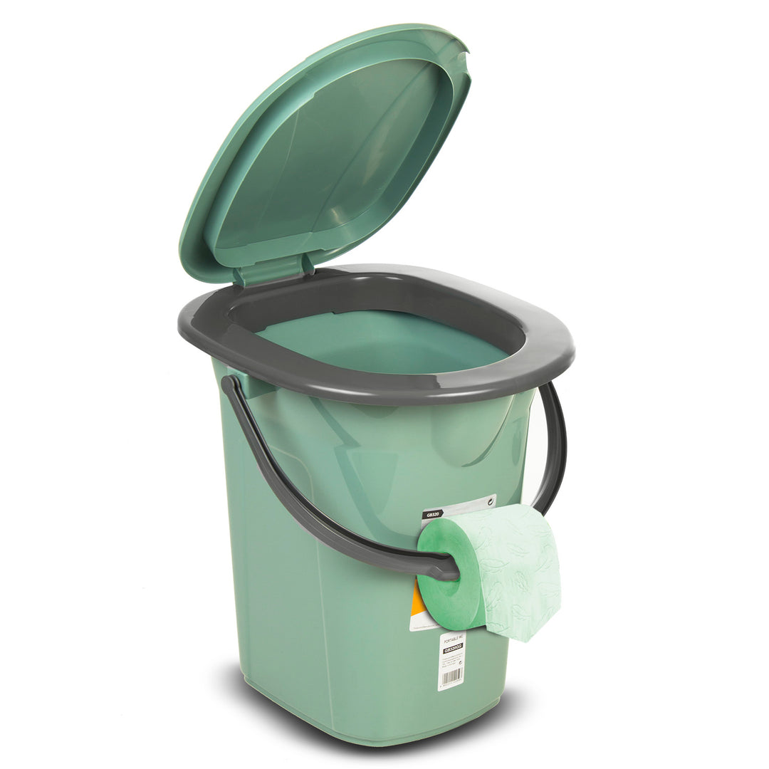 GreenBlue - Draagbare toeristische toilet WC emmer 19L - Groen/ Grijs