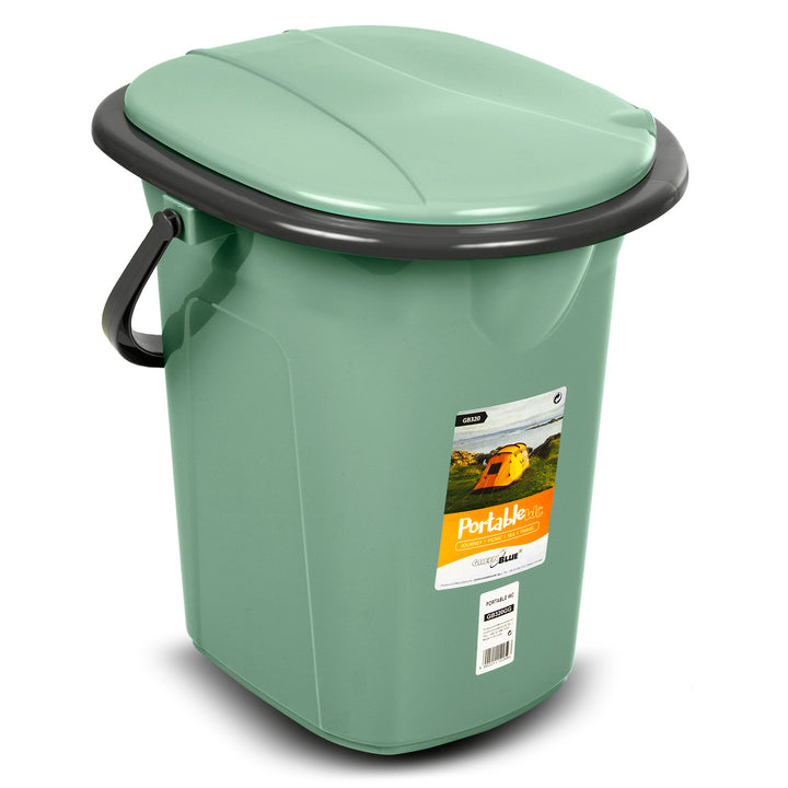 GreenBlue - Draagbare toeristische toilet WC emmer 19L - Groen/ Grijs