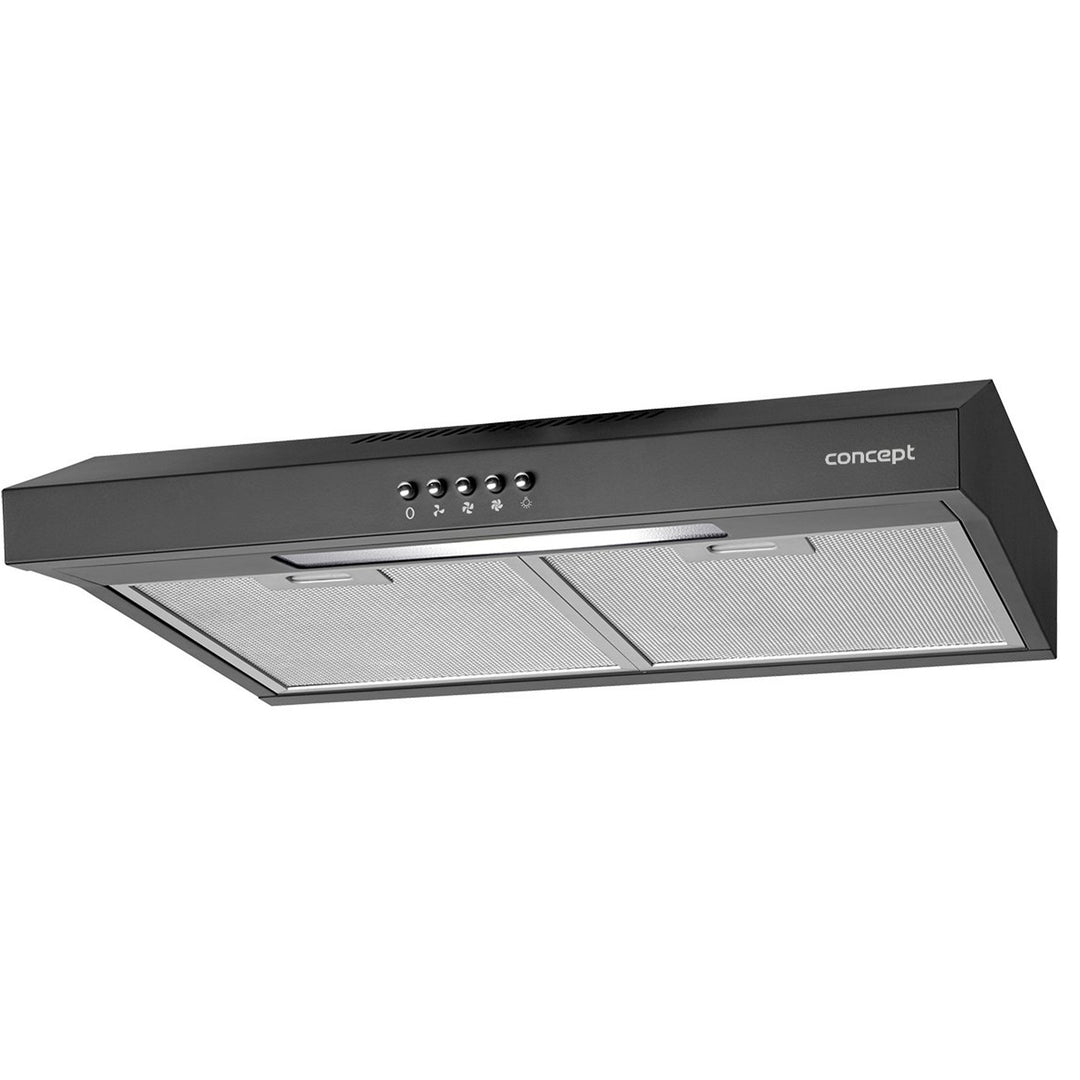 Concept OPP1250bc Hotte sur meuble bas 50 cm Ultra SLIM - hauteur 82 mm Éclairage LED 3 niveaux de puissance Max. capacité : 136 m3/h (noir)