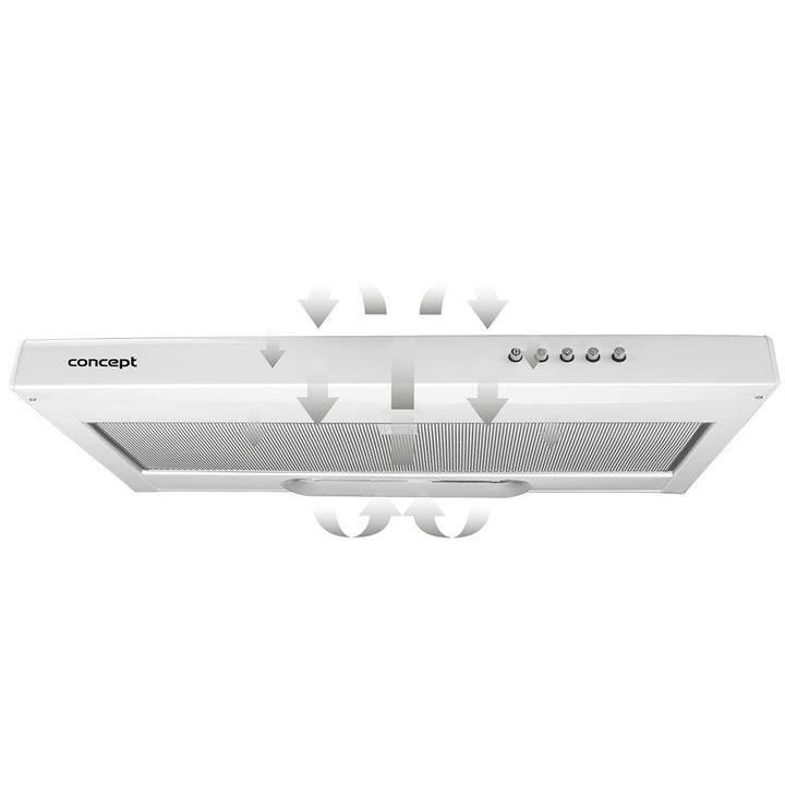 Concept OPP2060 Meuble bas Hotte aspirante 60 cm Éclairage LED 3 niveaux de puissance 175 m3/h (Blanc)