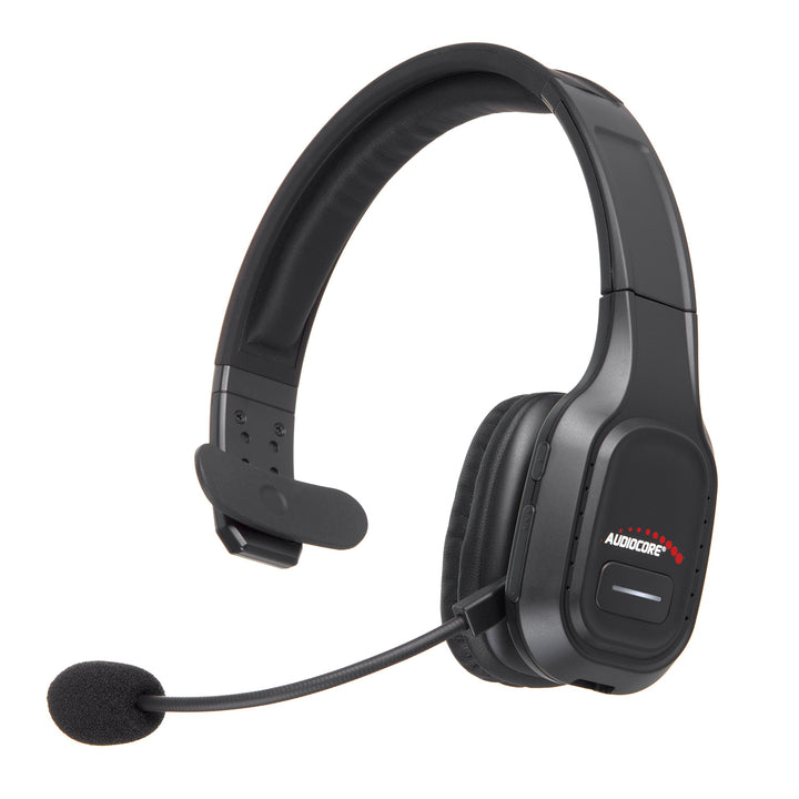 Audiocore AC864 Bluetooth-headset met ruisonderdrukkende microfoon voor callcenter-over-ear-koptelefoon 32 uur gesprekstijd Handsfree draadloos Compatibel met Google Assistant en Siri